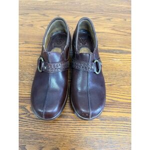 Ariat Womens Amy Clogs Size 9.5B Brown Leather Braided/Buckle Heeled
